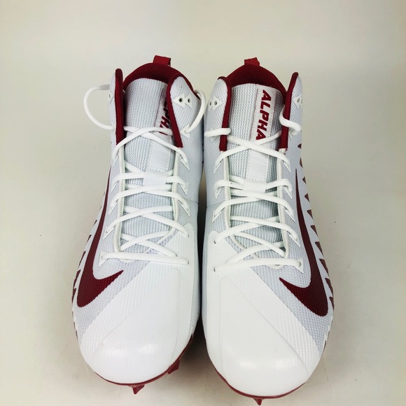 Nike Alpha Menace Pro Mid Football Cleats Red 15 - Picture 2 of 7